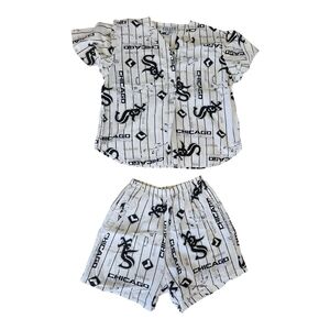 Vintage Chicago White Sox Pajama Set Esleep Boxer 2-Piece Top & Shorts Size Smal